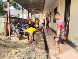 Cegah Penyebaran Demam Berdarah, Personel Polres Konawe Bersih-bersih Mako