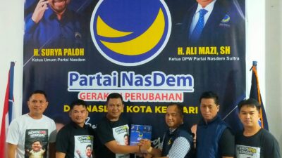 Tim LO Gemoy Yudhianto Mahardika Ambil Formulir Pendaftaran di Partai Nasdem Kendari