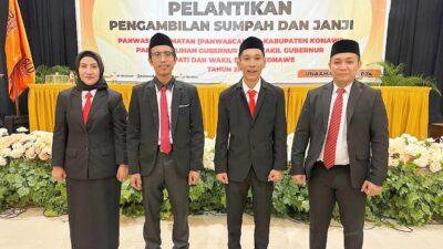 84 Panwascam Dilantik, Ini Pesan Ketua Bawaslu Konawe