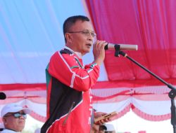 Buka Secara Resmi Porseni Tongauna, Wabup Konawe Syamsul Ibrahim Tekankan Sportivitas dan Pelestarian Musik Bambu