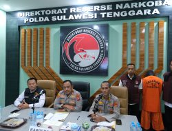 Ringkus Kurir, Polda Sultra Gagalkan Peredaran 6,5 Kg Sabu Jaringan Internasional